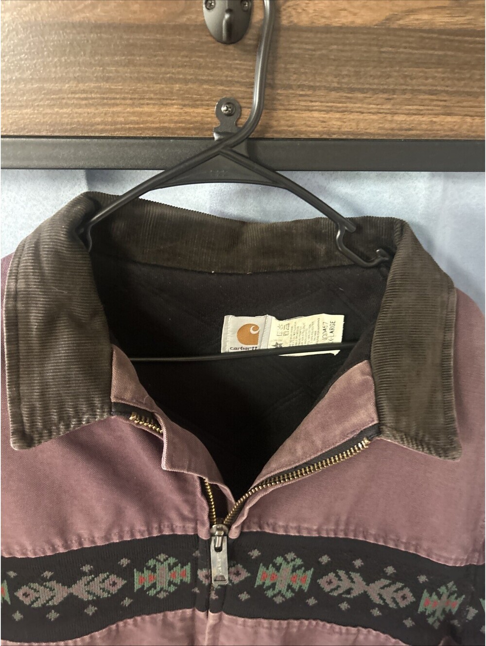 vtg carhartt aztec jacket Plum Xxl Great Shape For Age - Picture 4 of 10